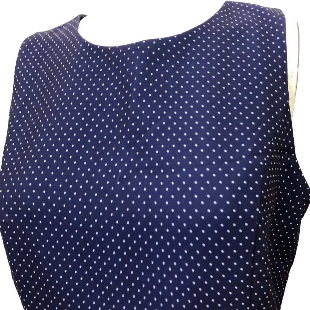 J CREW NAVY POLKA DOT SHEATH‎ DRESS SIZE 10
